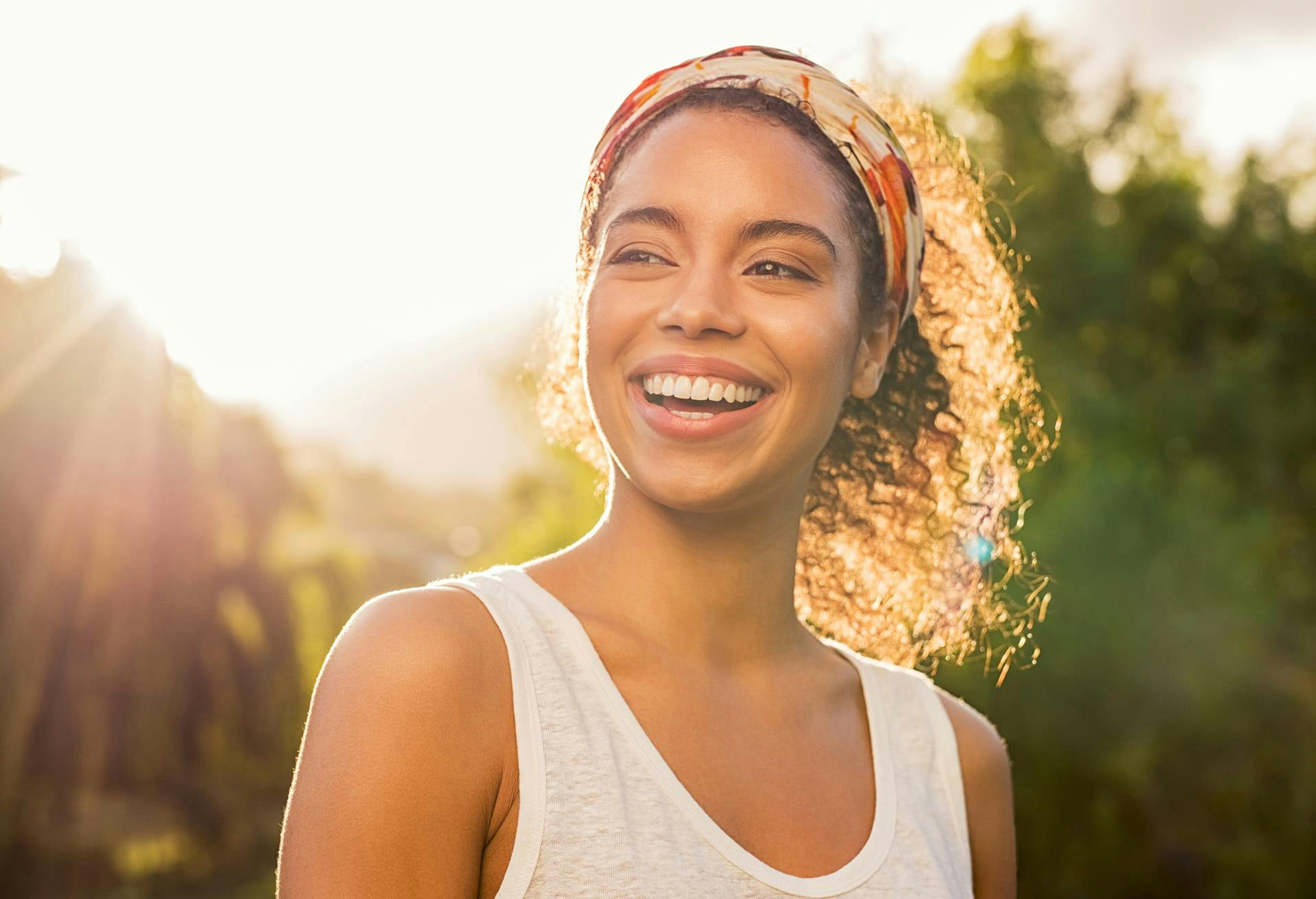 Woman smiling