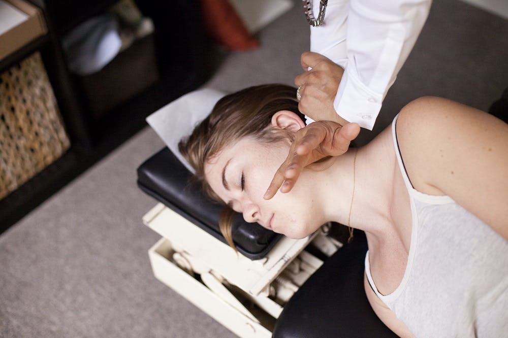 Woman on a massage table
