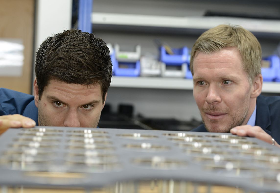 Dima Ovtcharov and Florian vom Bruch Inspecting a Safe Component — BUBEN&ZORWEG