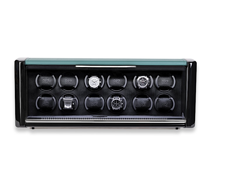 SPIRIT Watch Winder with 12 watch winders and green top edge — BUBEN&ZORWEG