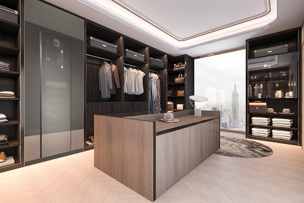 BUBEN&ZORWEG VISION 高安全性保险箱与豪华步入式衣帽间完美结合，可欣赏到迷人的城市景观。 — BUBEN&ZORWEG
