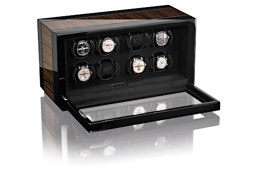 Vantage 8 Macassar open exposed interior and watches — BUBEN&ZORWEG