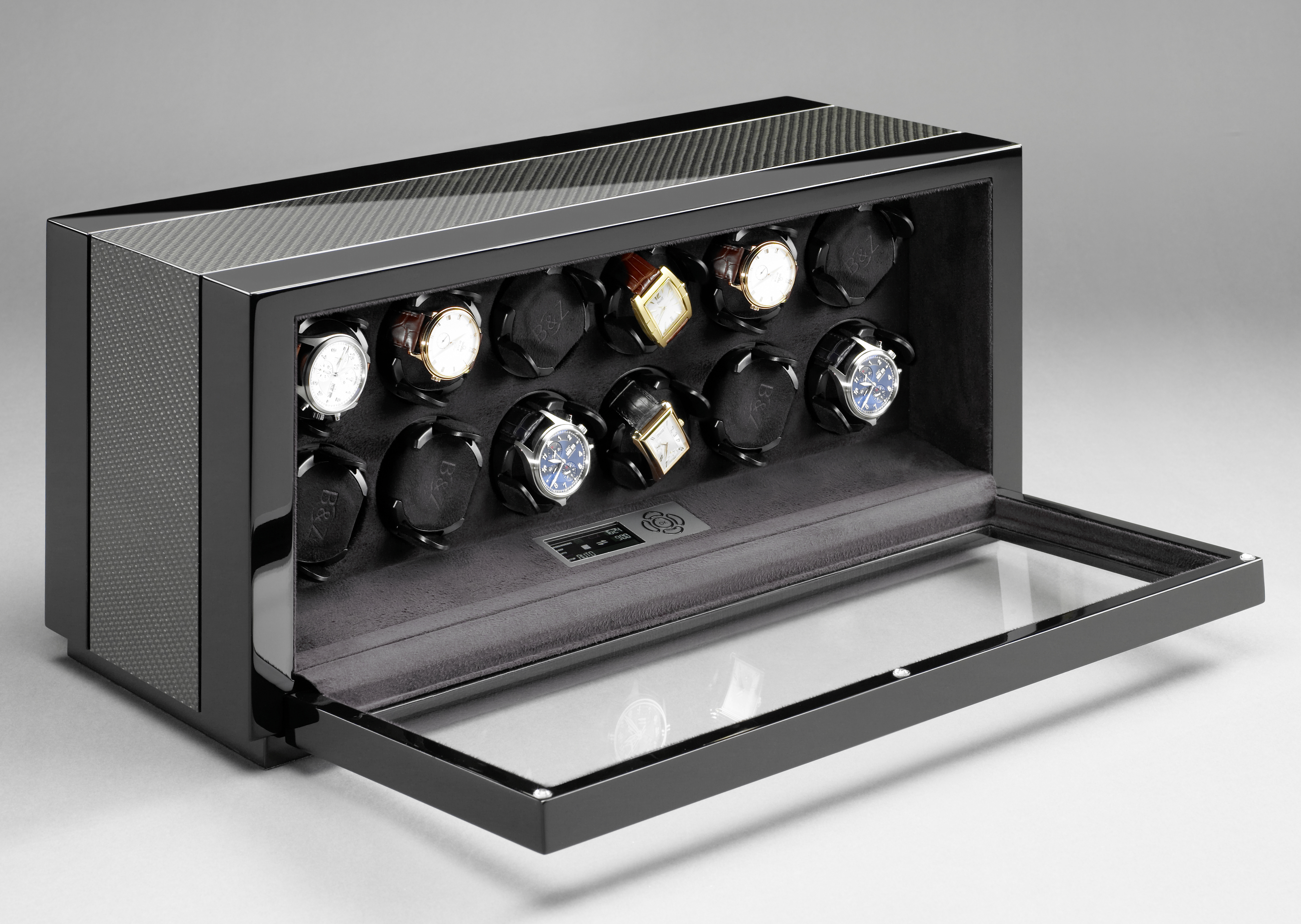 Vantage 12 open exposed interior and watches — BUBEN&ZORWEG