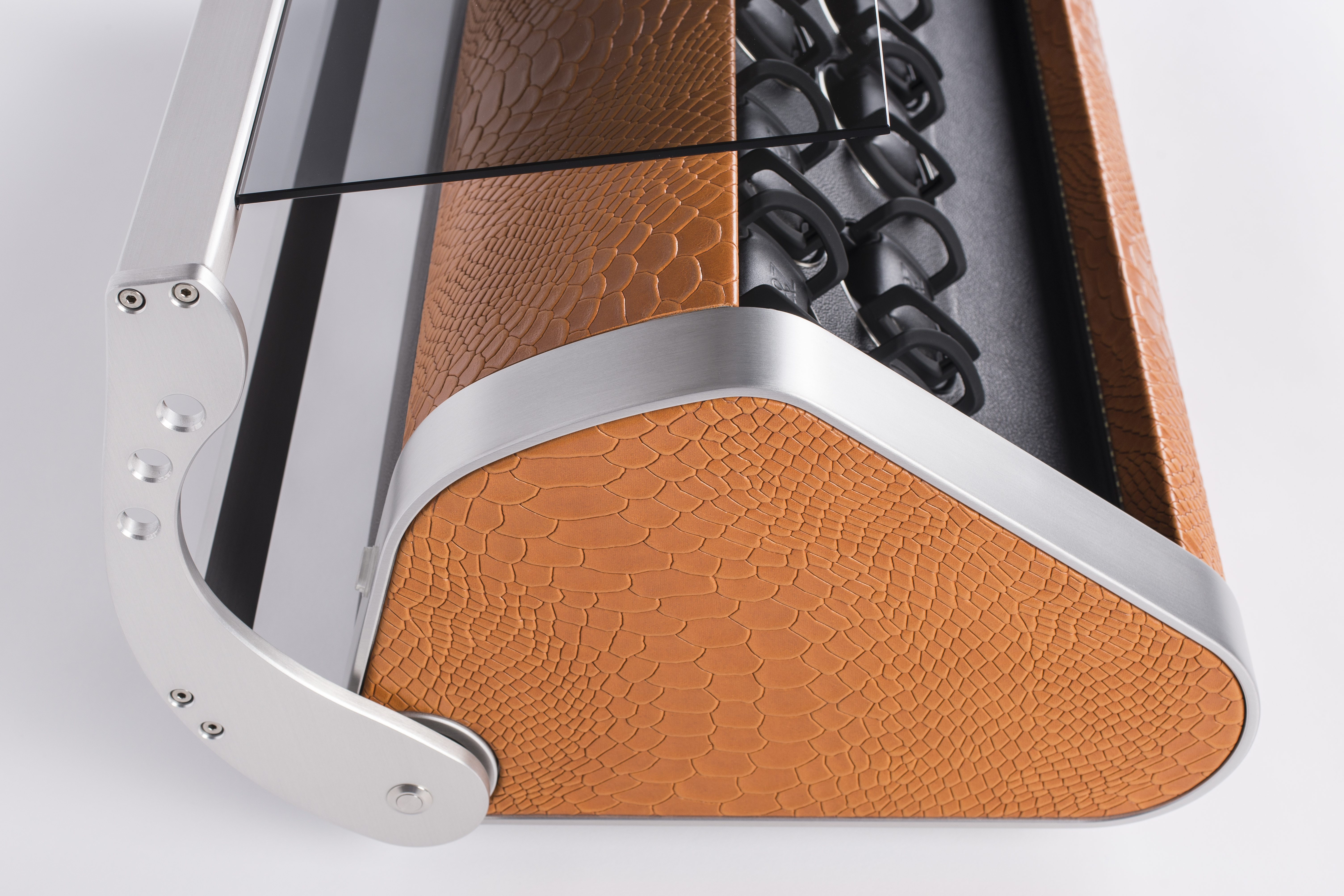 REVOLUTION 12 – top view in python orange with open hood — BUBEN&ZORWEG