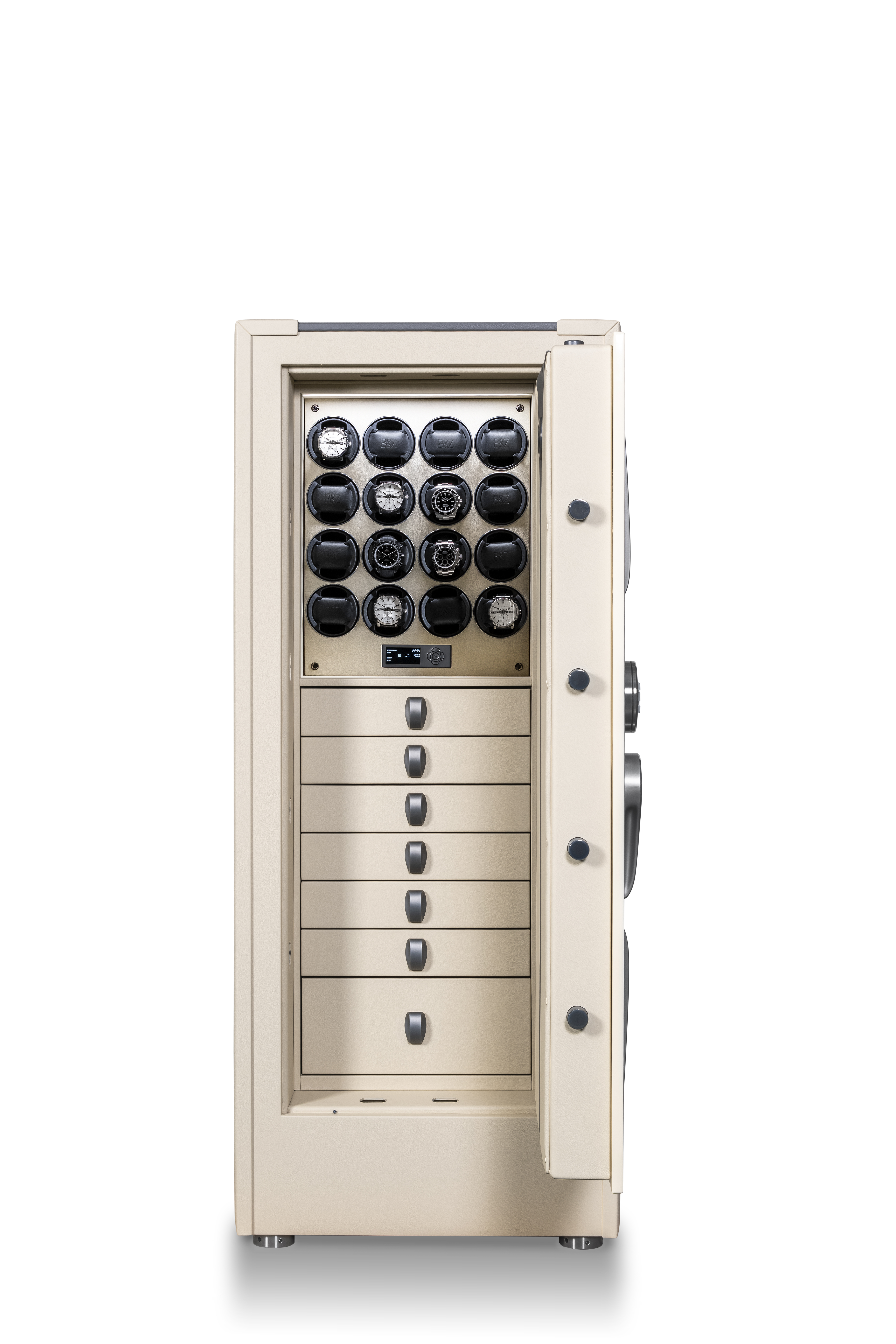The Hyper Light High-Security Safe by Buben & Zorweg – a seamless fusion of Pearl Beige elegance and precision-engineered storage for timepieces and valuables. — BUBEN&ZORWEG