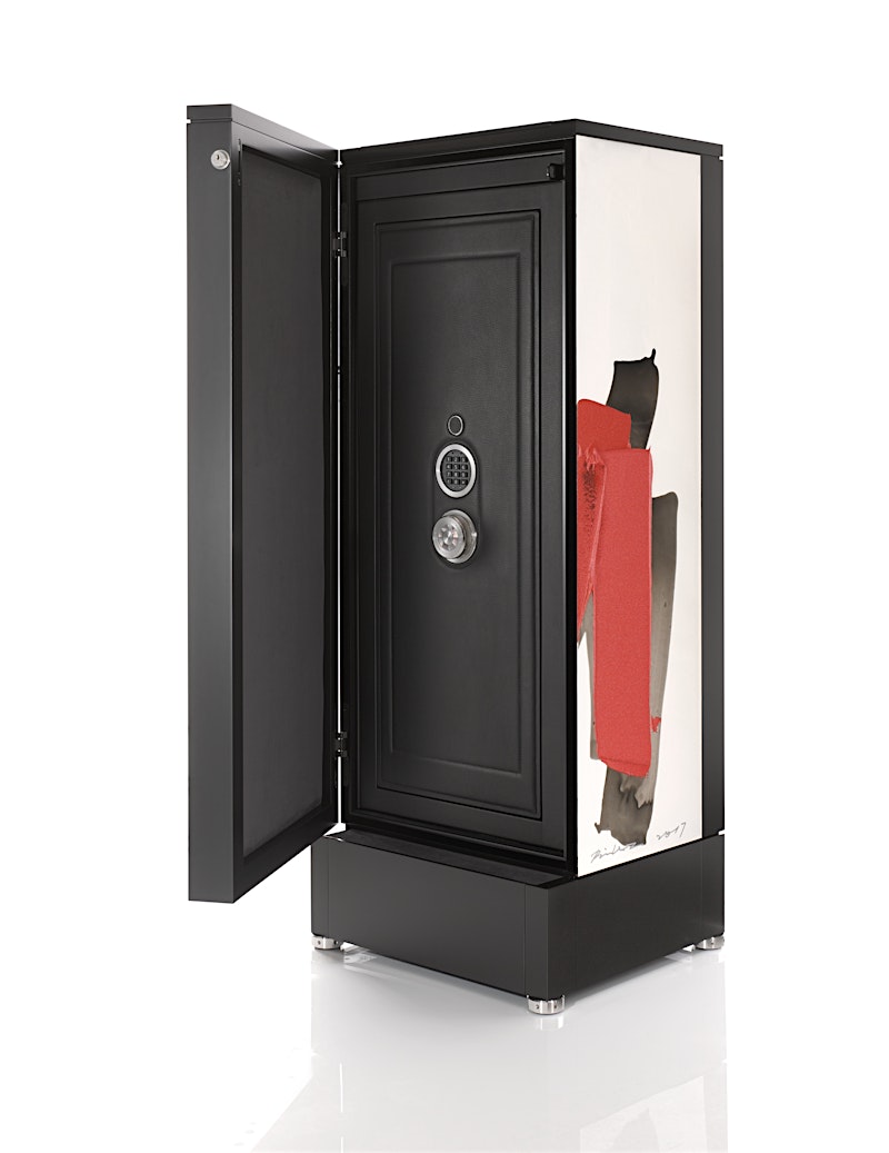 Collector High-Security Safe with Abstract Red Art Panel — BUBEN&ZORWEG