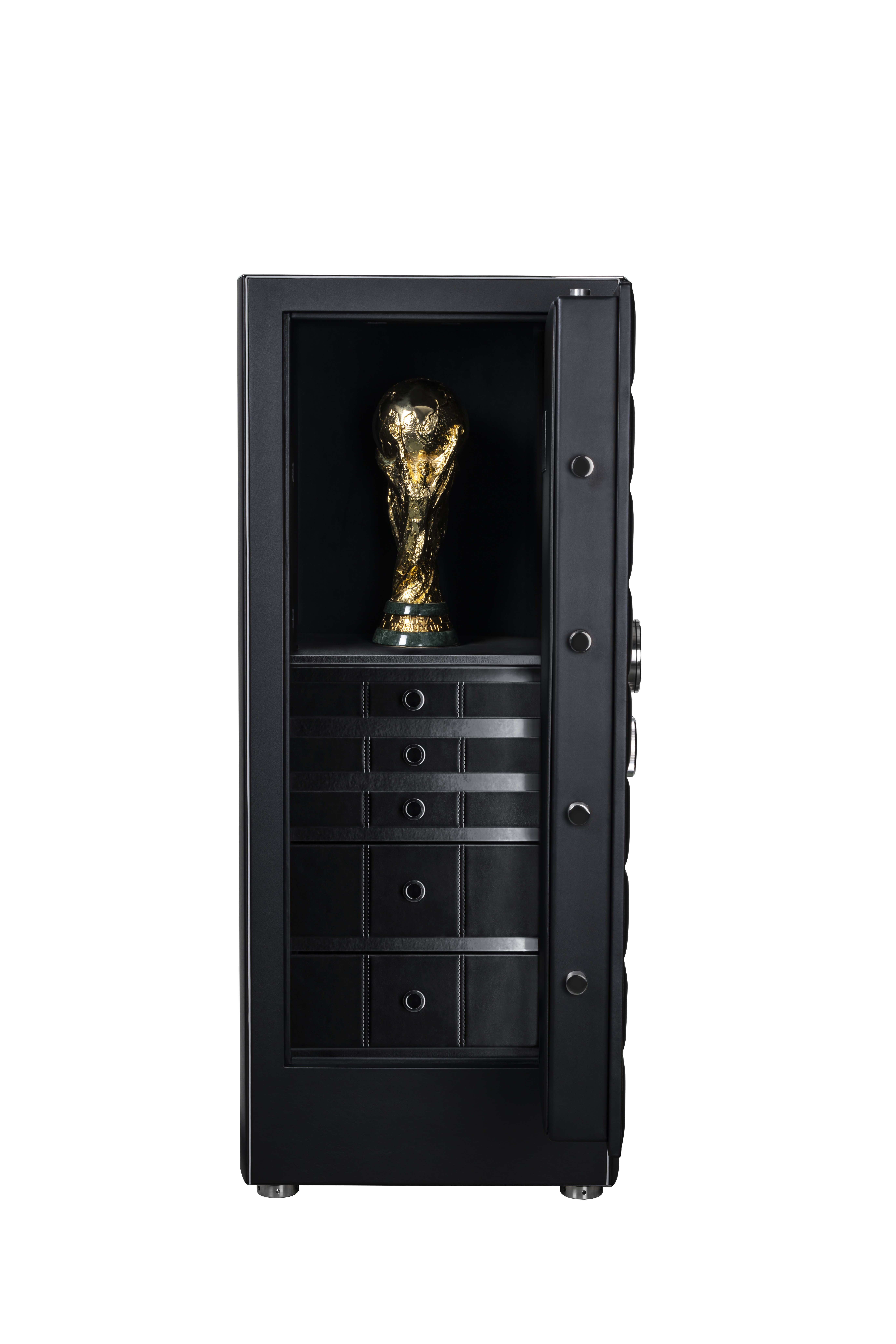 THE CHAMPION: High-Security Safe with Open Door and World Cup Trophy — BUBEN&ZORWEG