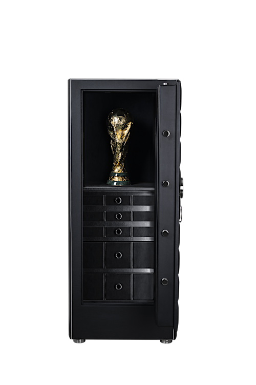 THE CHAMPION: High-Security Safe with Open Door and World Cup Trophy — BUBEN&ZORWEG