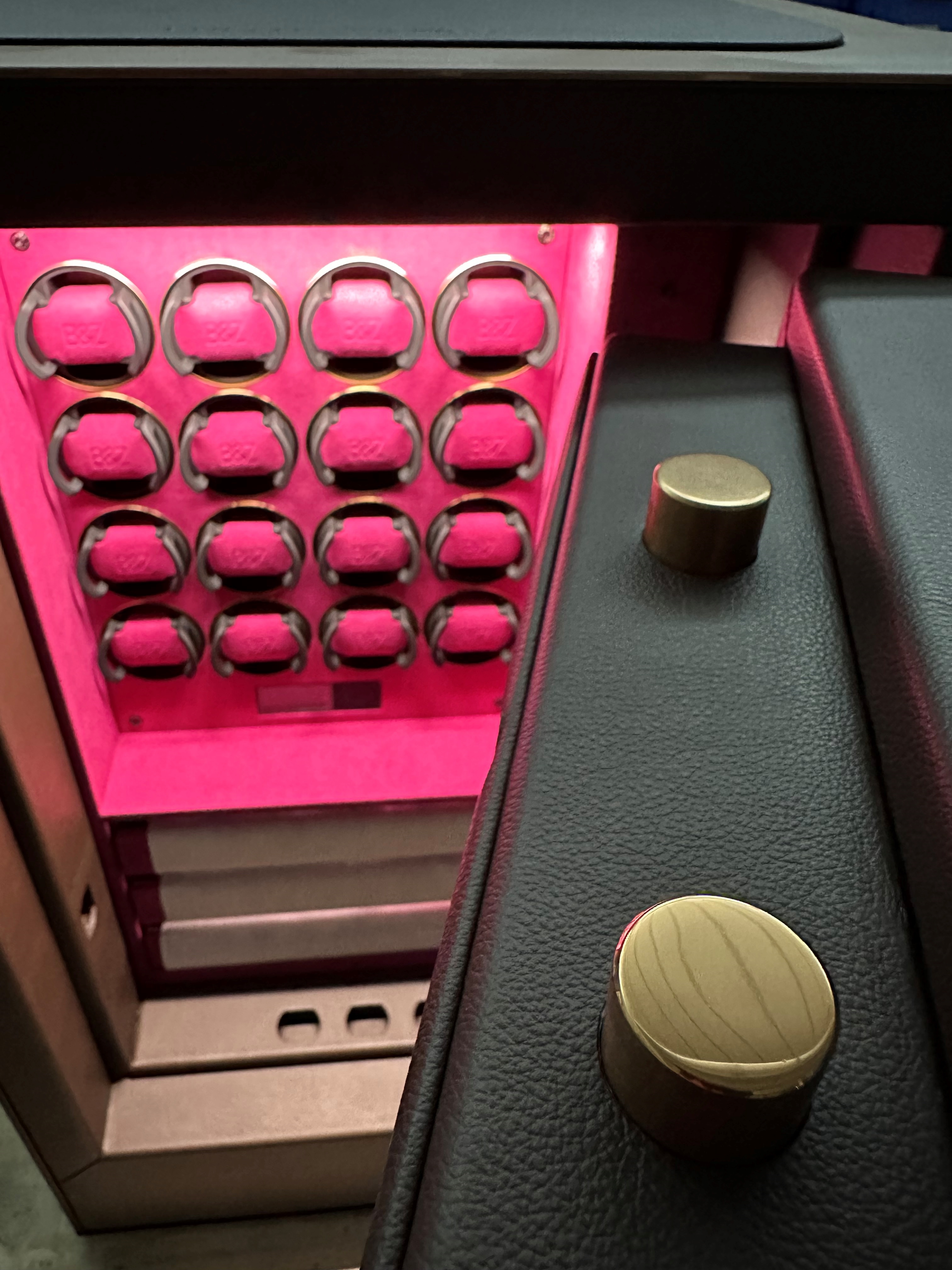 Vibrant Pink Interior of the ORION High-Security Safe with Gold Accents — BUBEN&ZORWEG