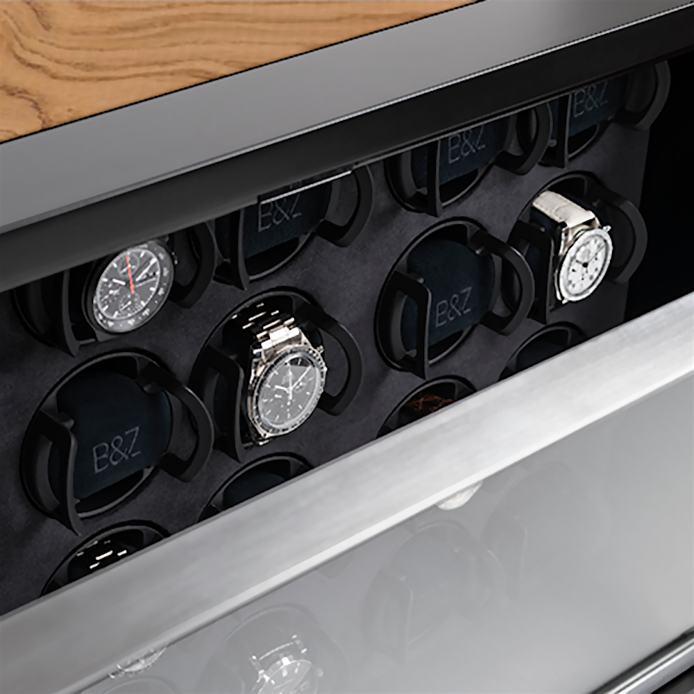 Close-up of 24 watch winders inside NEO — BUBEN&ZORWEG