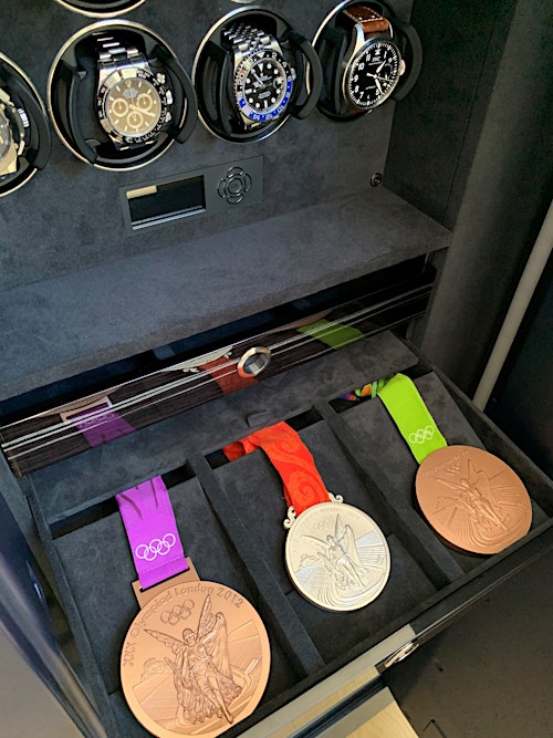 Detail View of the Medal Drawer in Dima Ovtcharov’s ORION XL Safe — BUBEN&ZORWEG