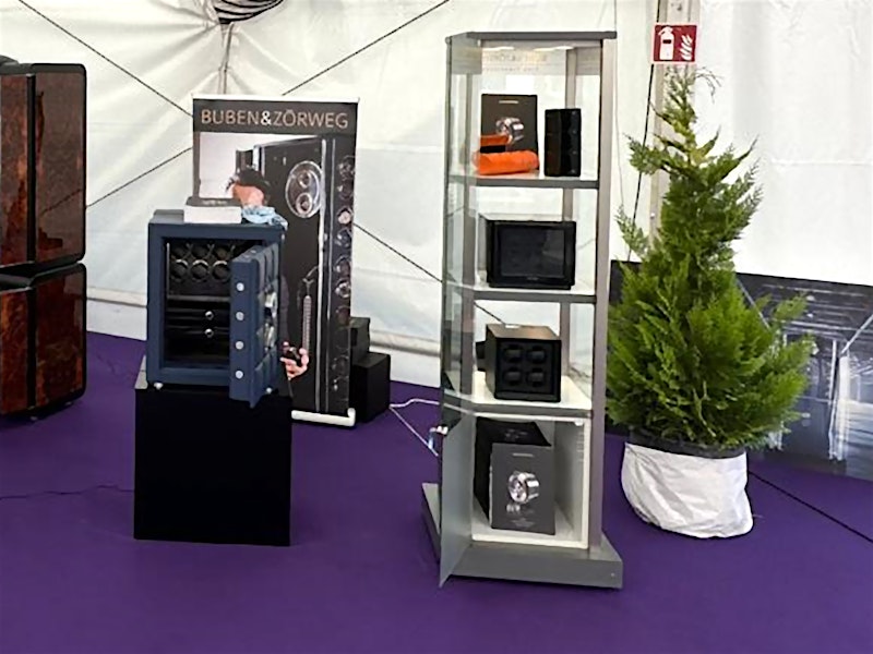 BUBEN&ZORWEG exhibition booth with high security safes and watch winders — BUBEN&ZORWEG