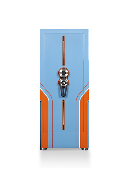 TURBO Racing Edition: vista frontal en azul tiburón y naranja velocidad — BUBEN&ZORWEG
