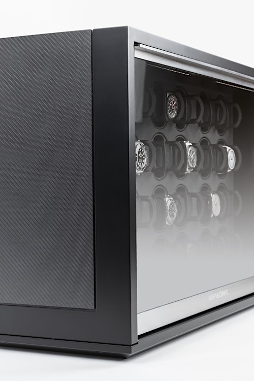 Neo 24 close-up side exposed case interior and watches — BUBEN&ZORWEG