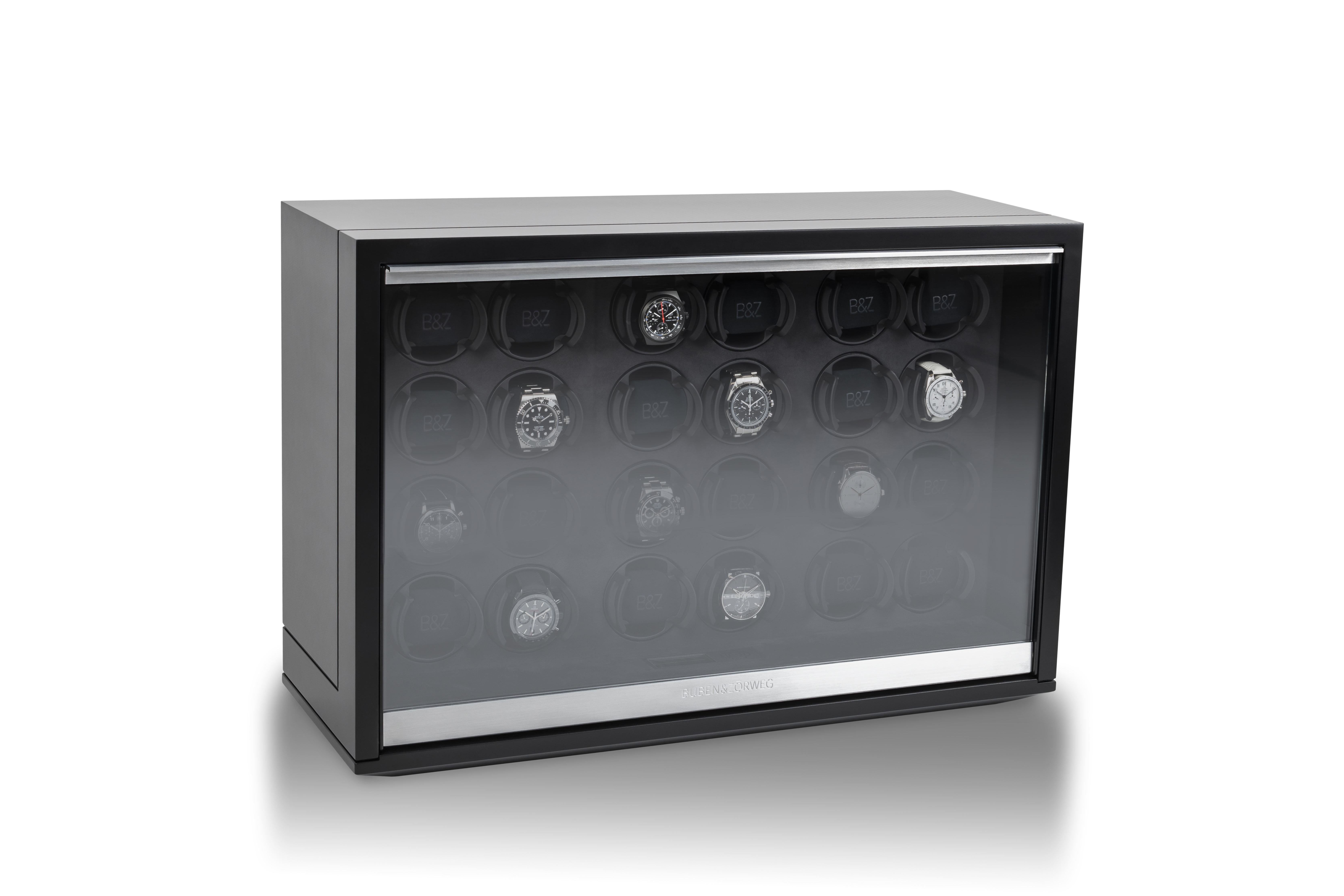 Neo 24 front closed exposed interior and watches — BUBEN&ZORWEG