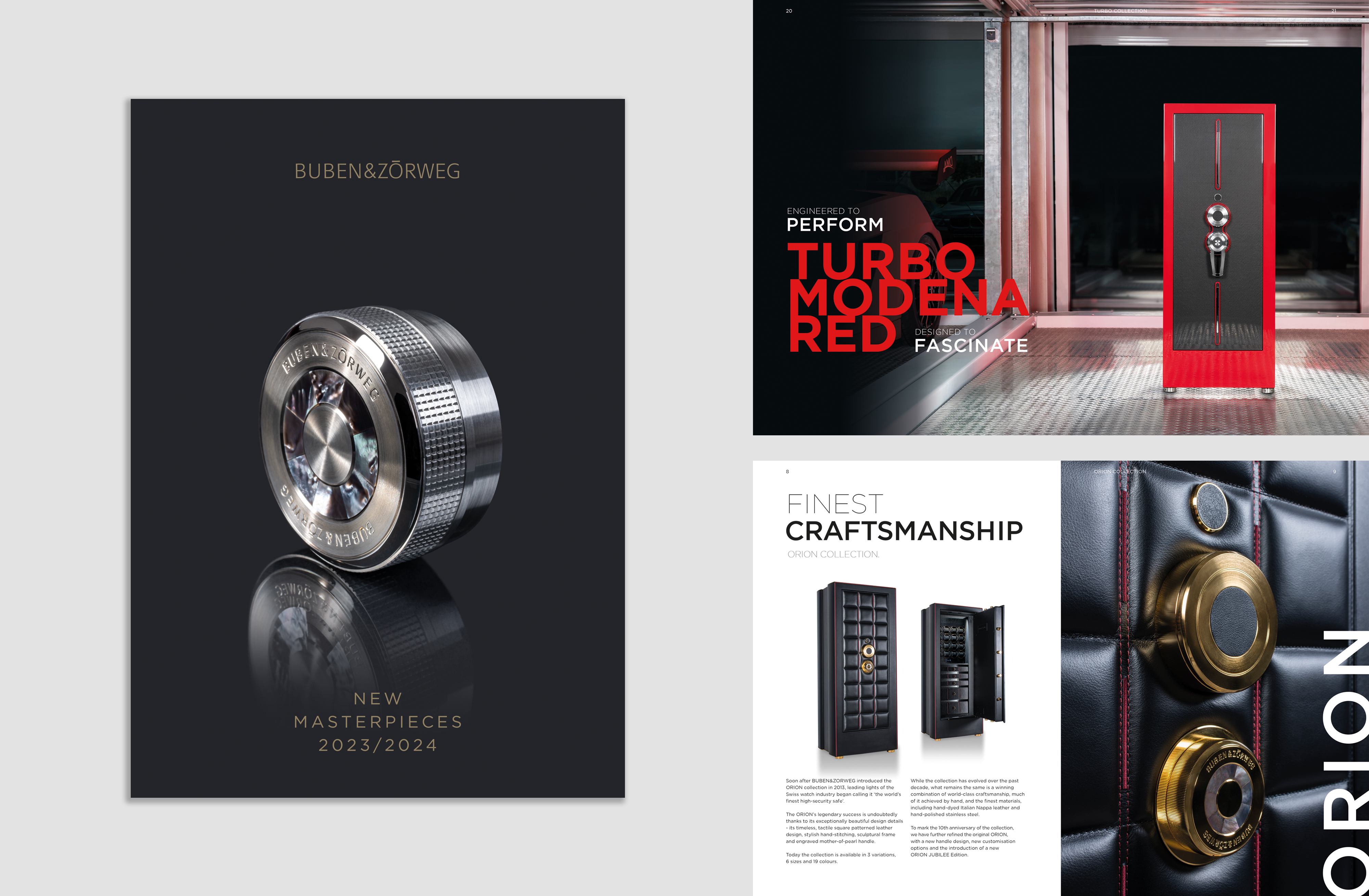 BUBEN&ZORWEG New Masterpieces Catalog Cover and Pages Featuring Turbo Modena Red and Orion Collection — BUBEN&ZORWEG