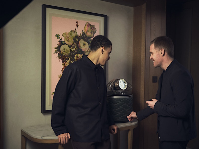 Jamal Musiala and Florian vom Bruch, CEO of BUBEN&ZORWEG, at an exclusive photo shoot — BUBEN&ZORWEG