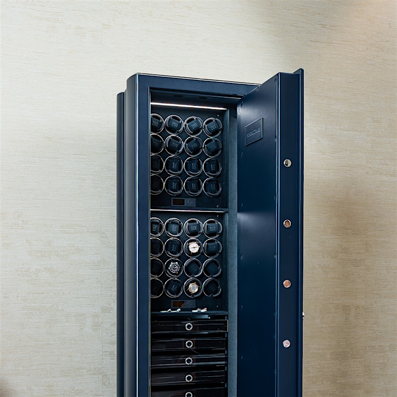 Geöffneter ORION Safe mit Time Mover® und Schubladen — BUBEN&ZORWEG