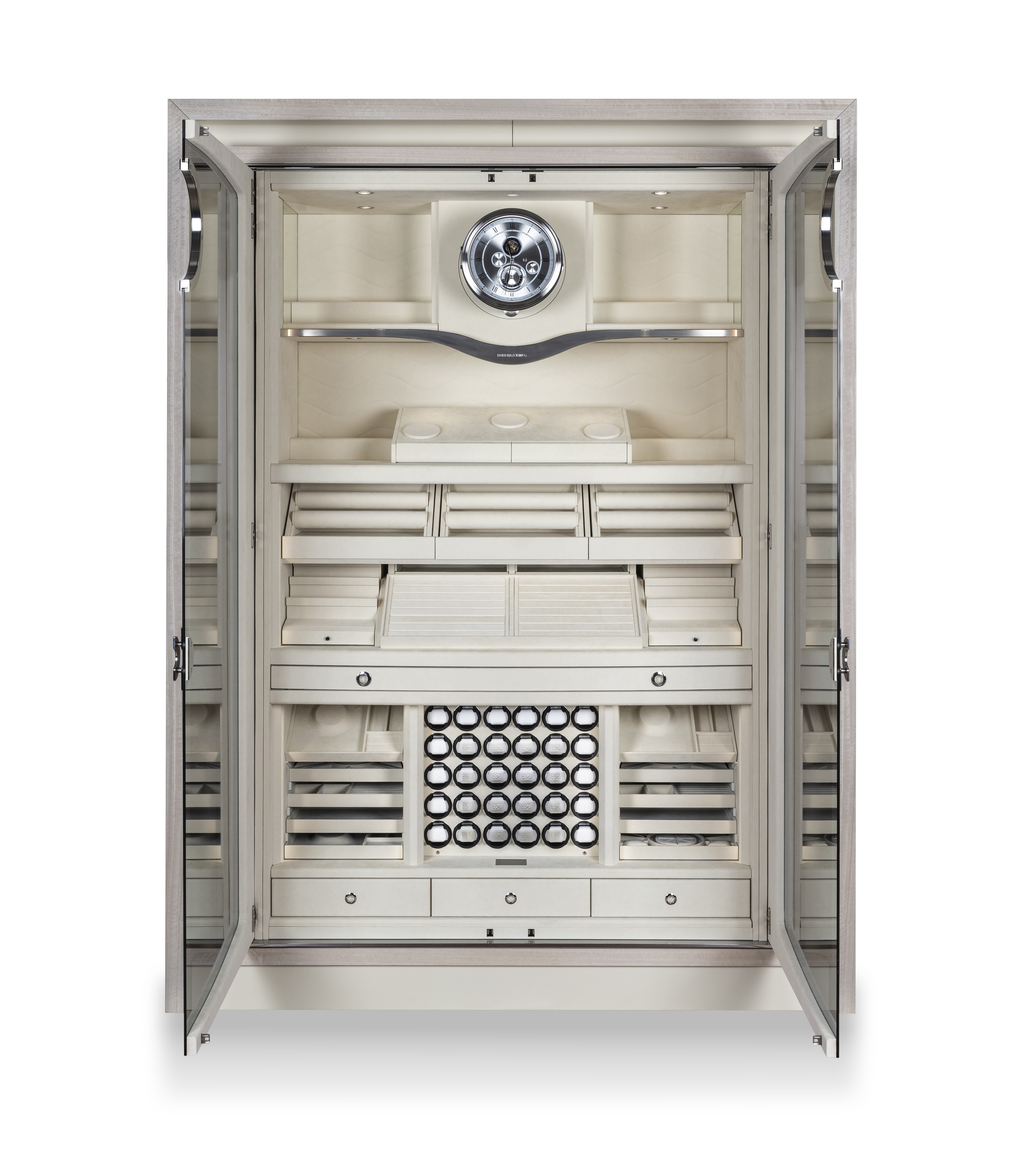 Vue avant d'un coffre-fort haute sécurité avec portes ouvertes — BUBEN&ZORWEG