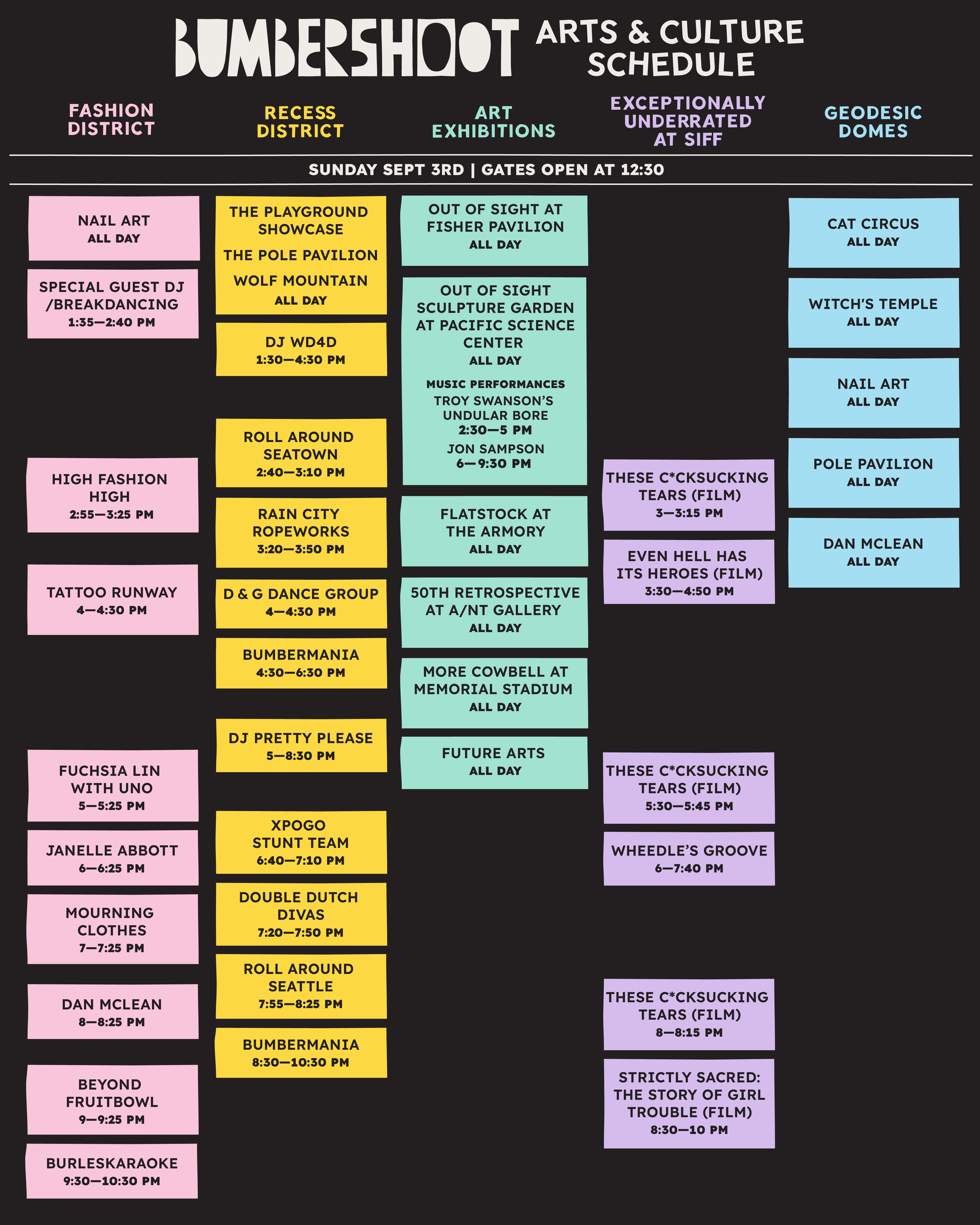 Bumbershoot Schedule 2025 Calendar Buffy Coralie