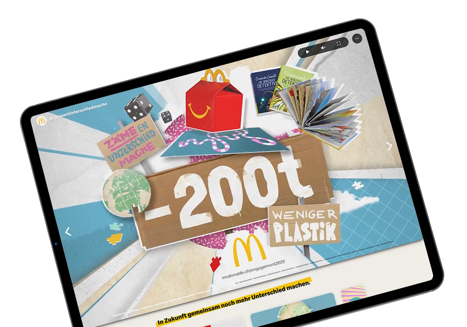 McDonald's Videoplattform Startbildschirm