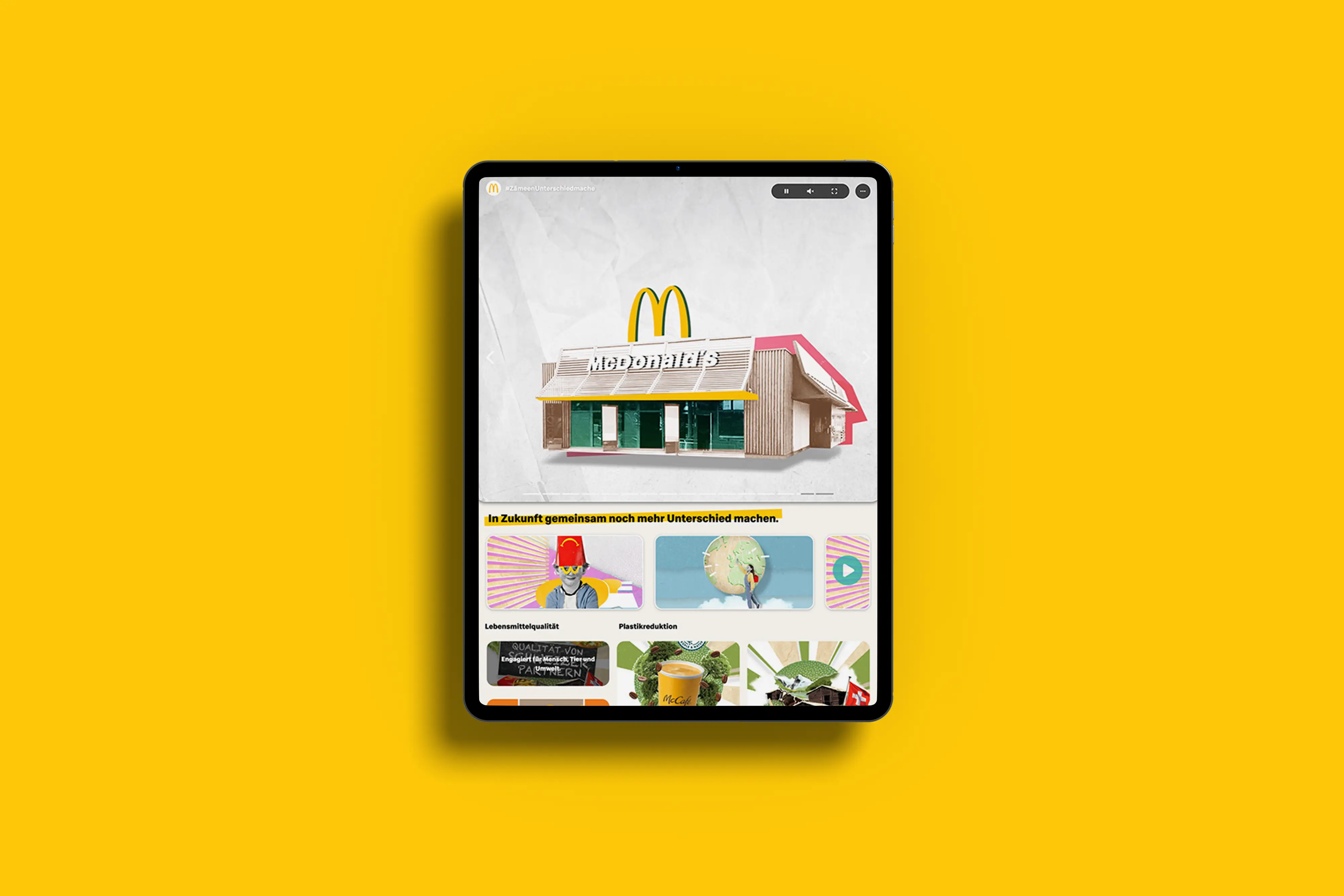McDonald's Videoplattform auf mobilen Geräten