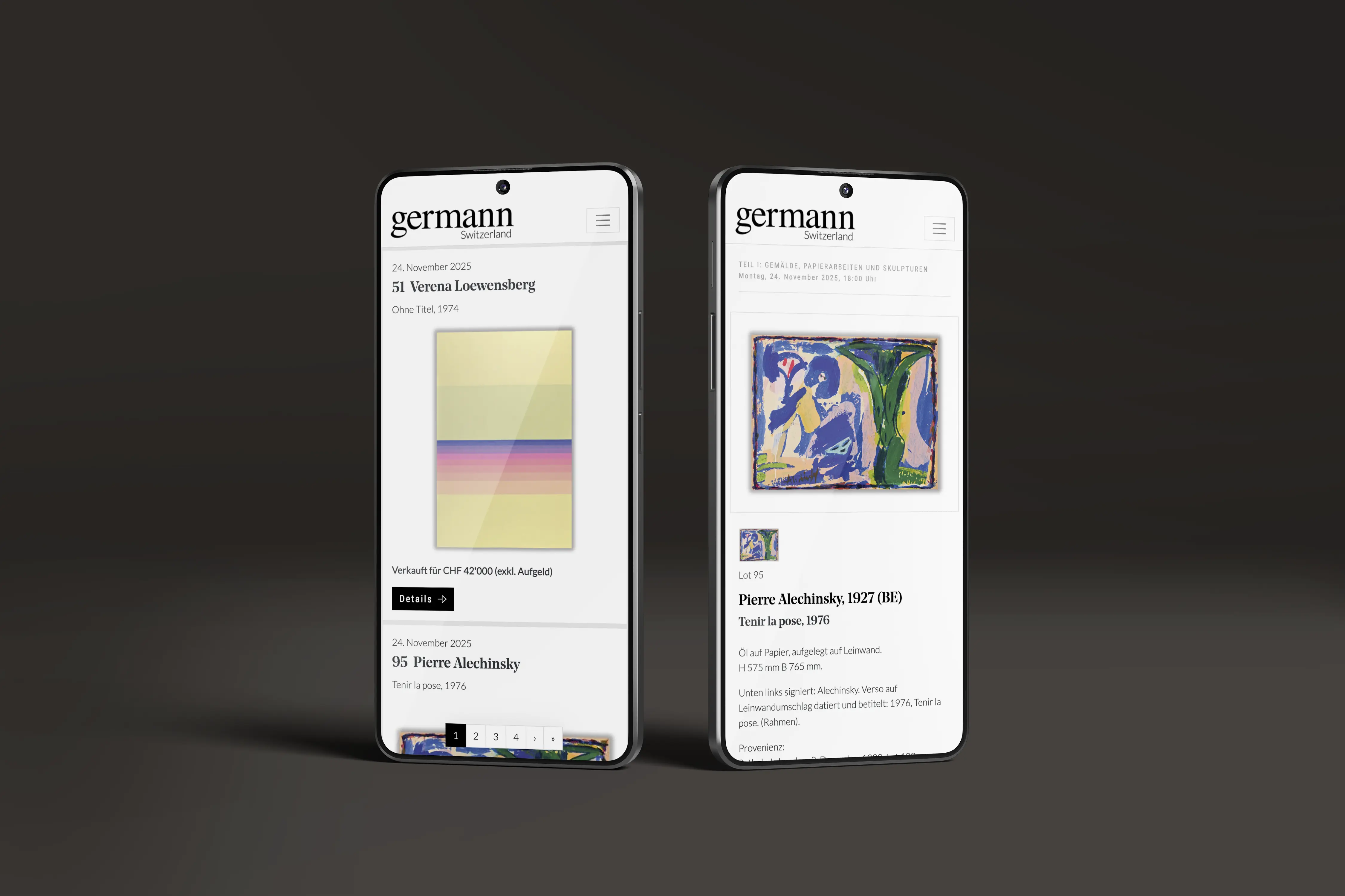Germann Auktionen mehrsprachige Beschreibungen