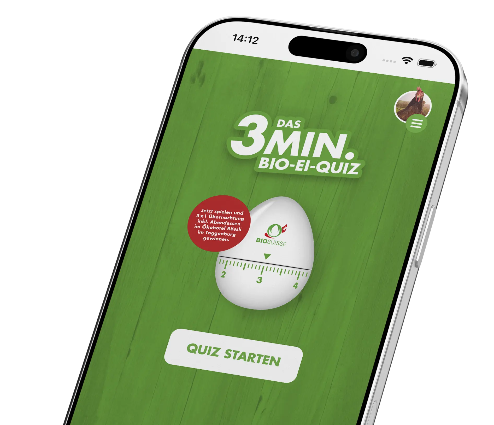 Organic egg quiz for sign-up