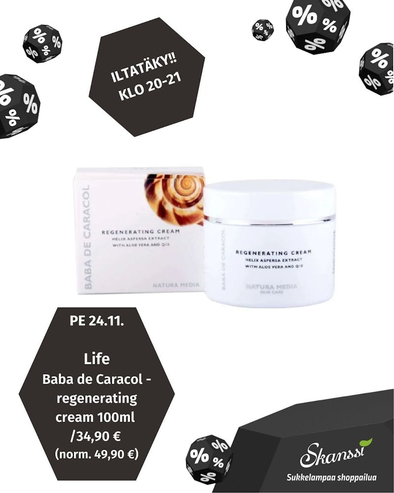 Life Iltatäky! Baba de Caracol - regenerating cream 100ml // Hinta 34,90  (norm. 49,90)