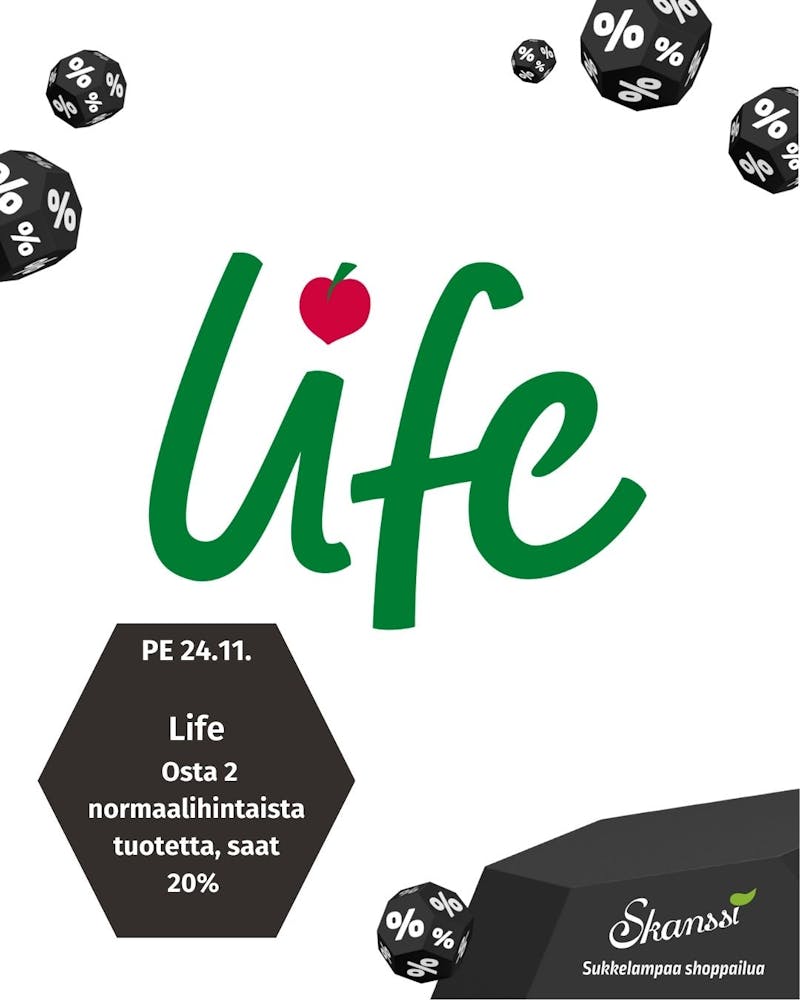 Life Osta 2 normaalihintaista tuotetta, saat 20% 