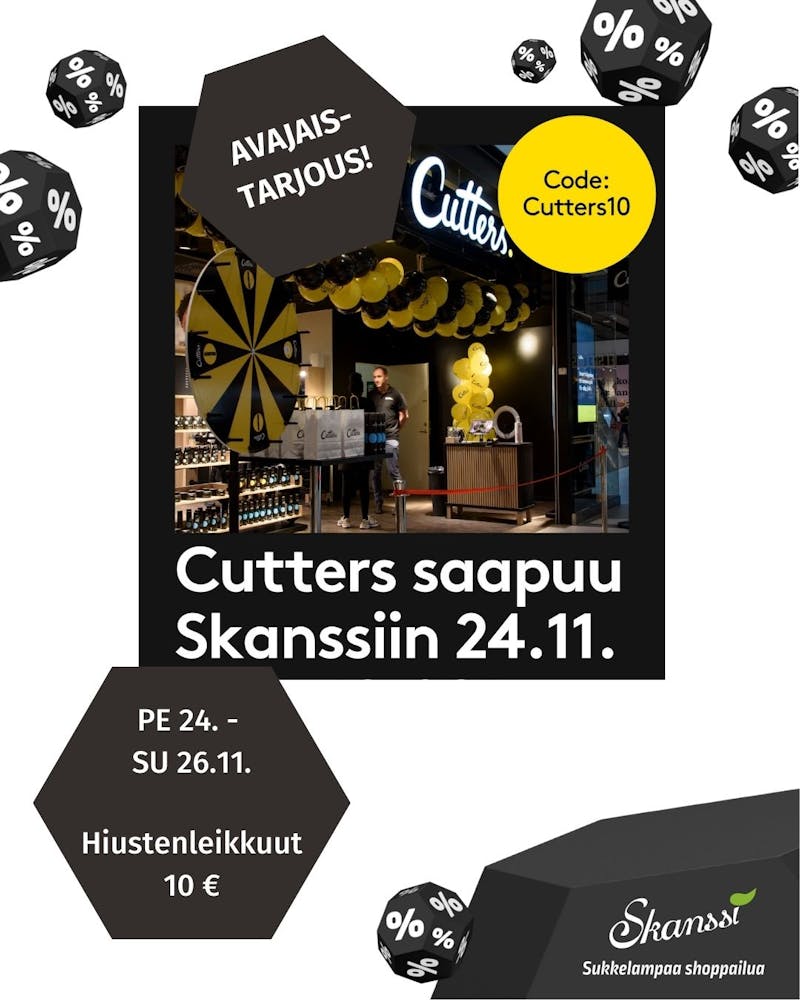 Cutters Avajaistarjous: Kaikki hiustenleikkuut 10 €