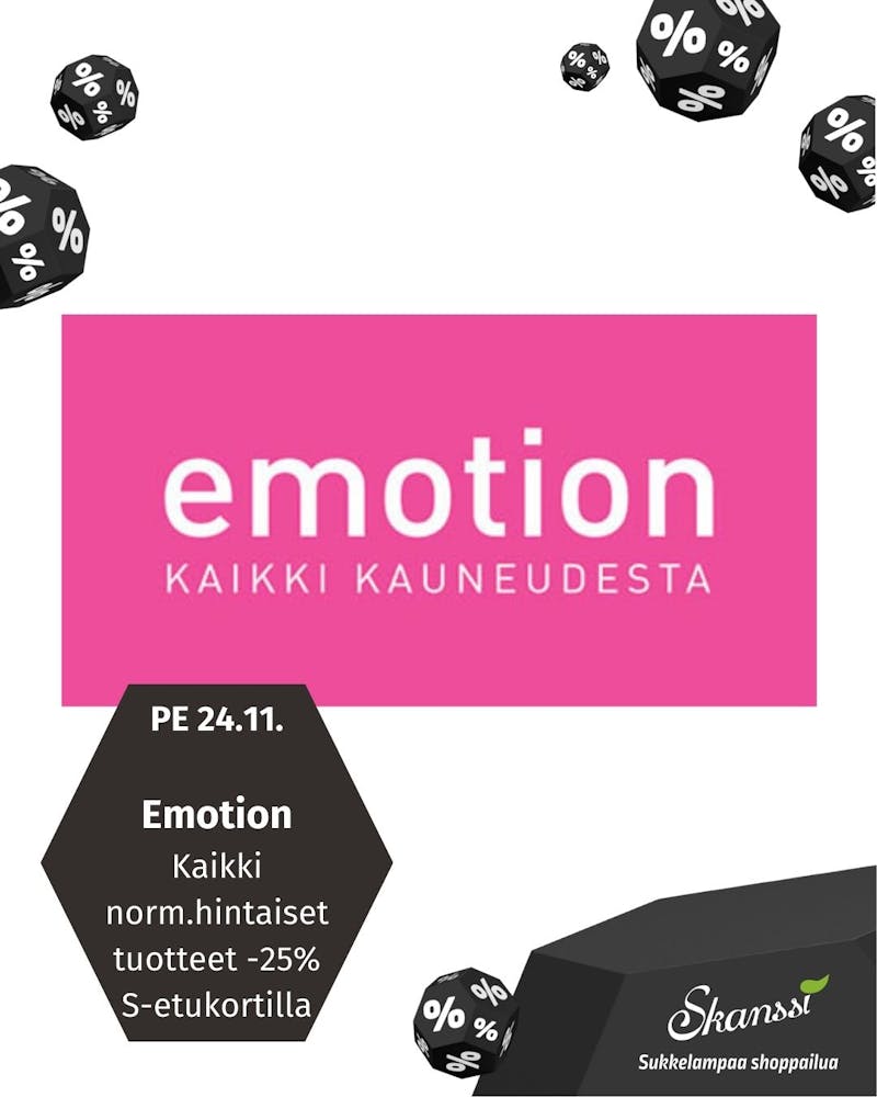 Emotion Kaikki normaalihintaiset tuotteet -25% alennuksella S-etukortilla