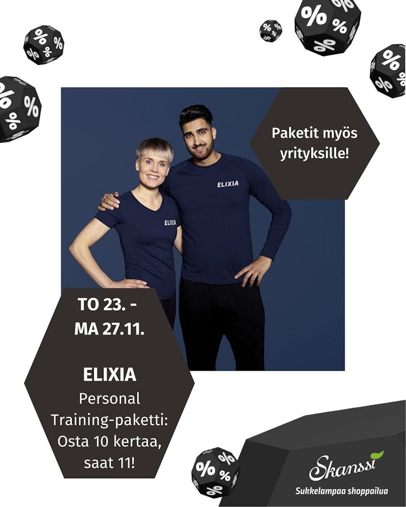 ELIXIA Personal Training-paketti: 23.-27.11.2023 Osta 10 kertaa, saat 11! Personal Training-paketit nyt myös yrityksille.