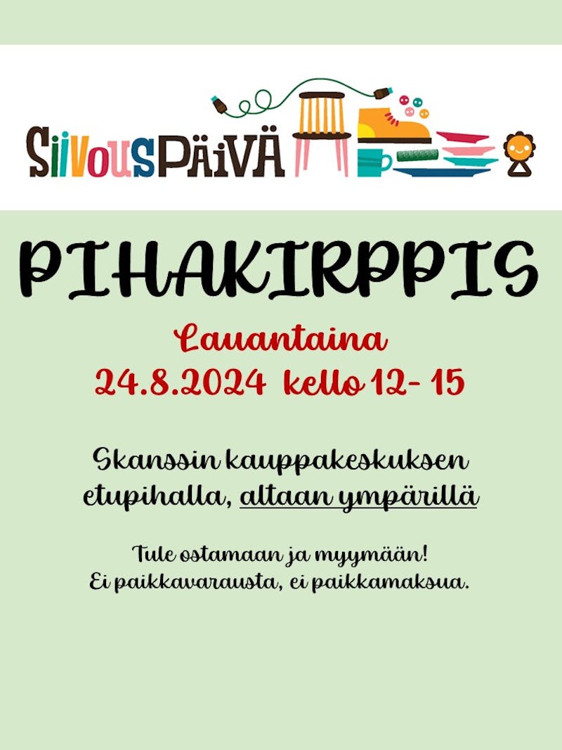 Siivouspäivä 24.8.24 mainos