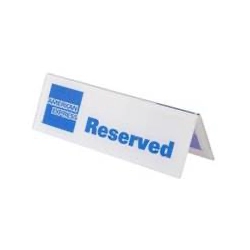 AMEX Table Reserved Sign: Let your customers know that you accept American Express® Cards with table reserved acrylic stands. Specification: 16x6 cm