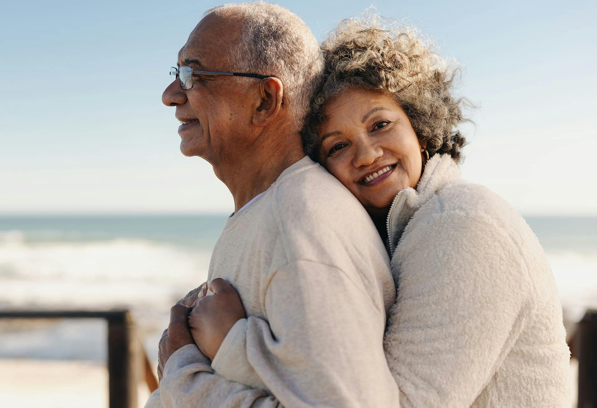 Woman Hugging Her Husband from the Back