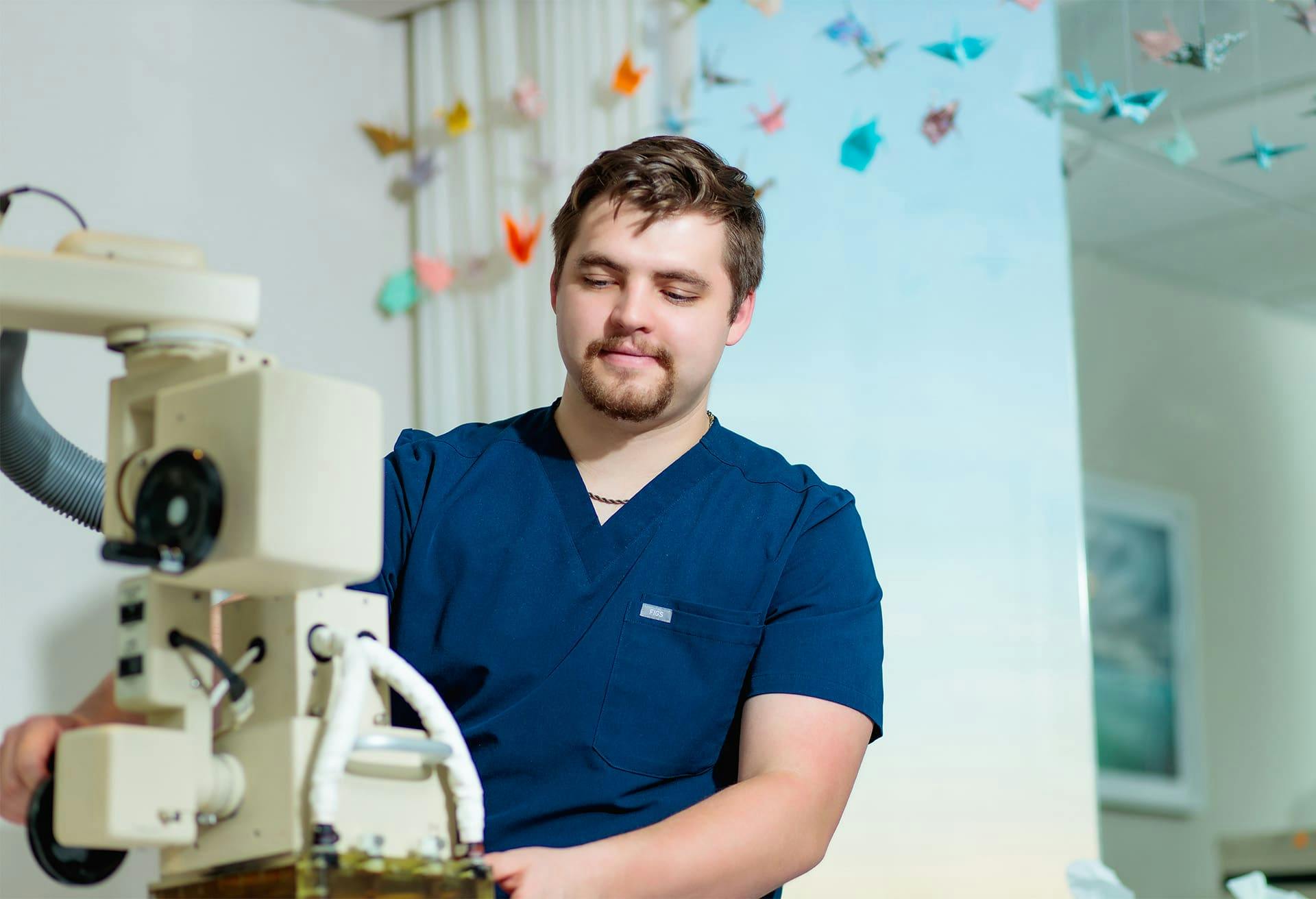 Medical Professional Using Medical Machinery