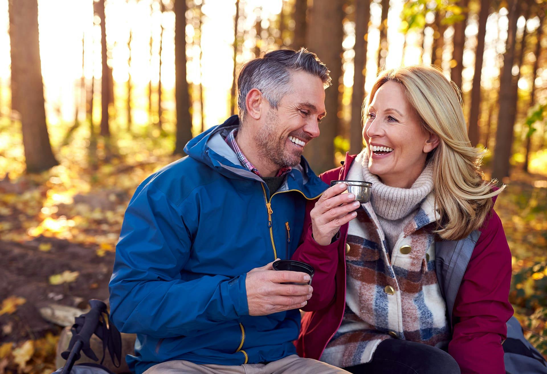 Couple Camping in the Woods