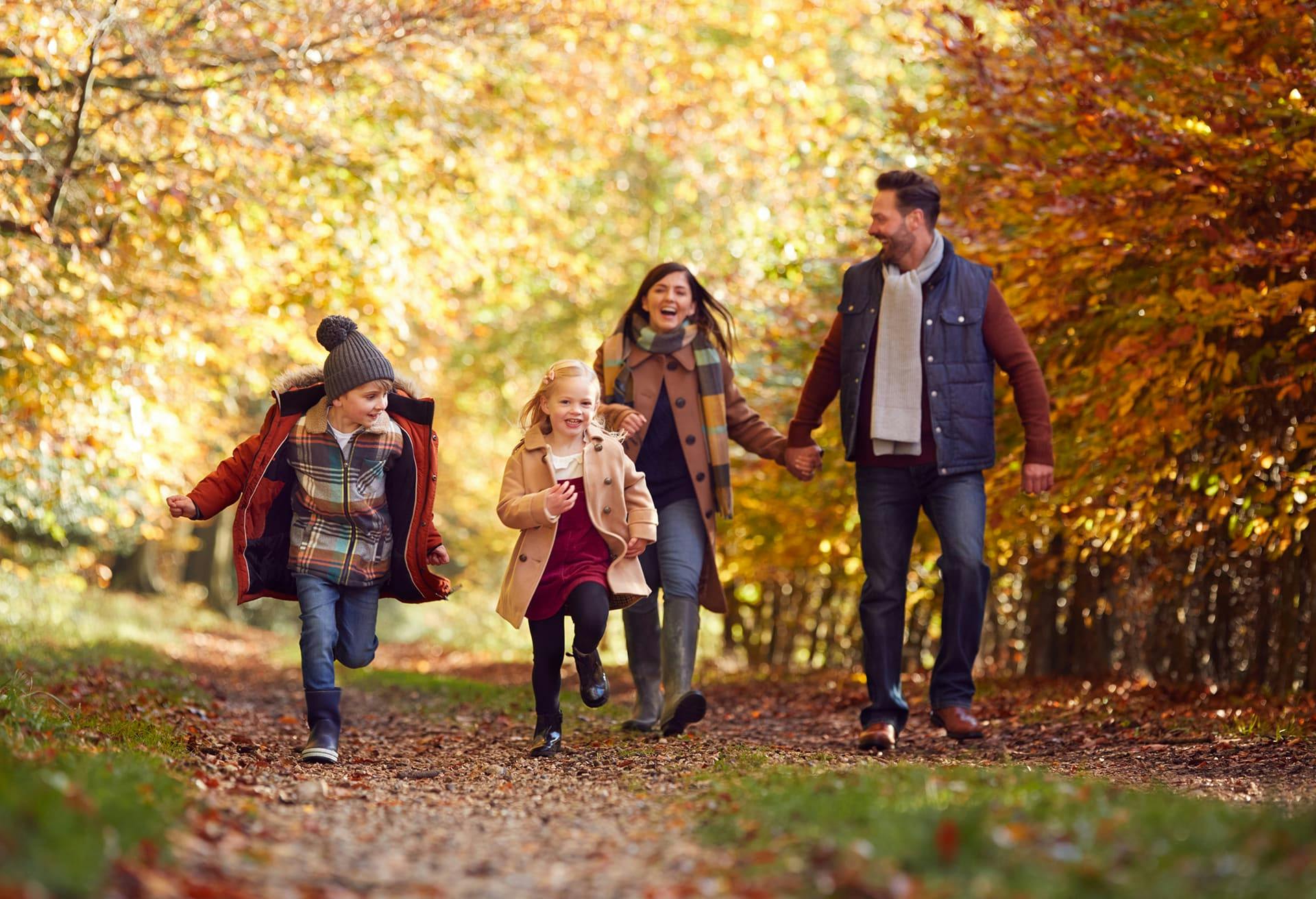 Family Walking in the Fall