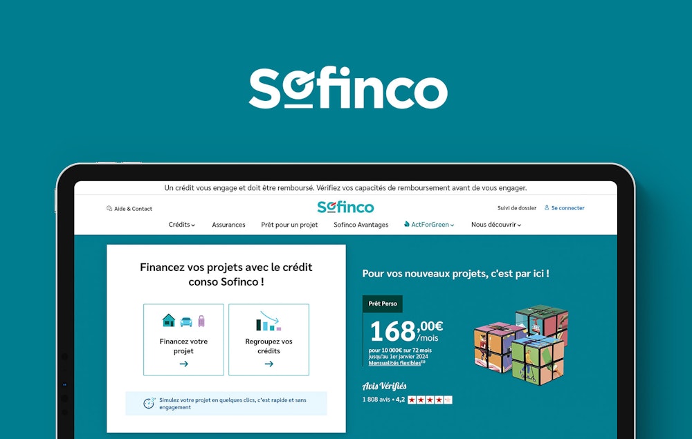Site vitrine Sofinco, N?�1 du benchmark UX de Google