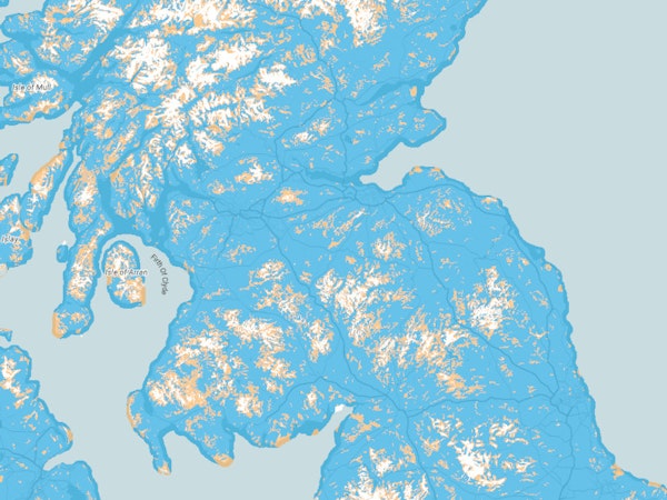 O2 coverage map in central Scotland