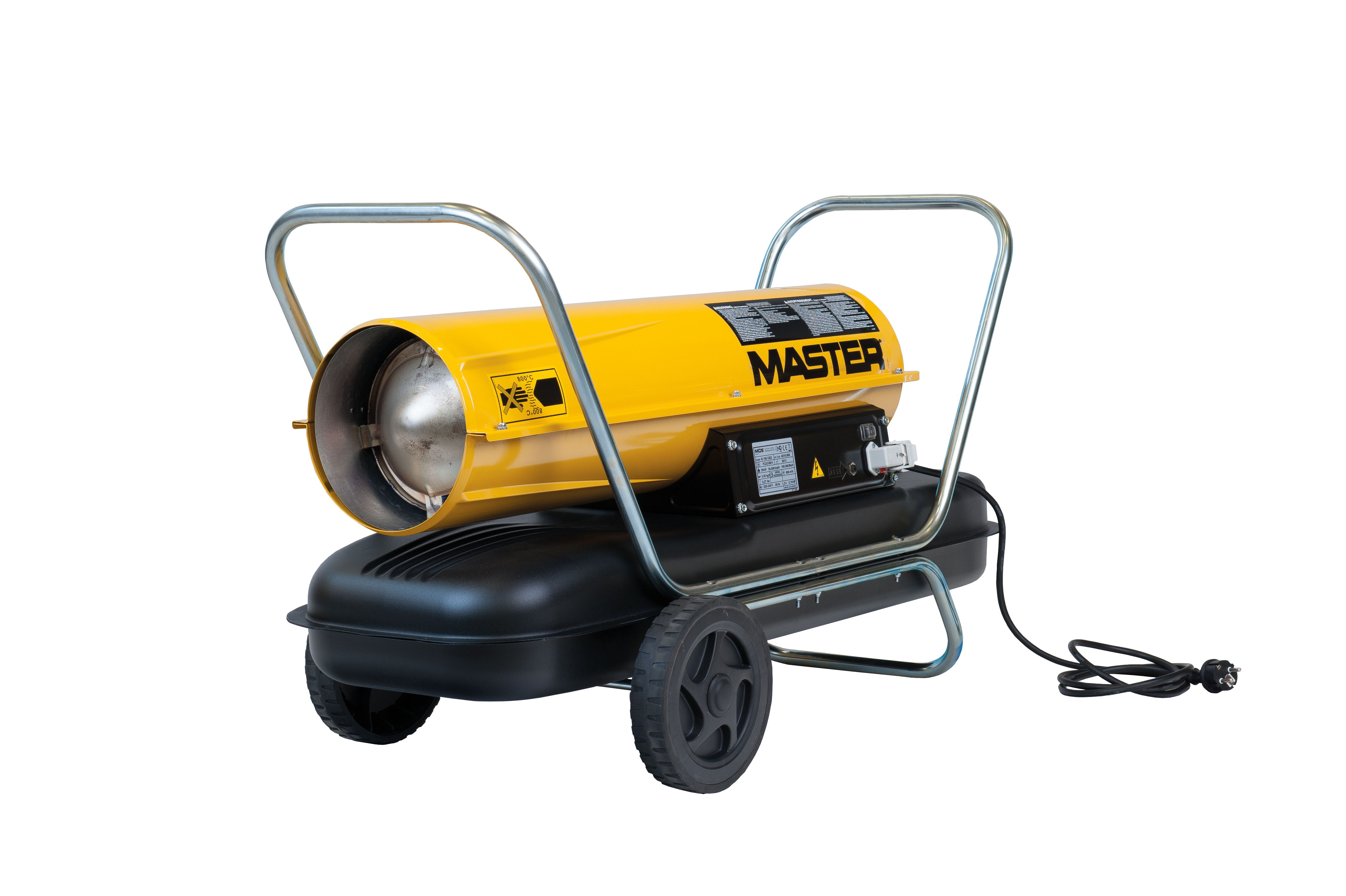 Il Master B 100 è un generatore d'aria calda a gasolio per piccoli e medi ambienti ben ventilati, facile da trasportare grazie al carrello con ruote integrato e di semplice manutenzione. 