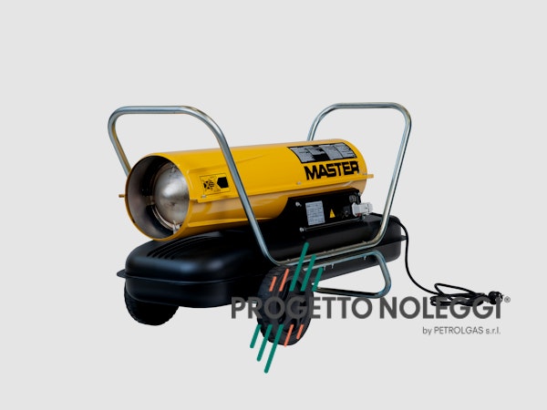 Master B 100 - Generatore d'aria calda diretto Il Master B 100 è un generatore d'aria calda a gasolio per piccoli e medi ambienti ben ventilati, facile da trasportare grazie al carrello con ruote integrato e di semplice manutenzione.