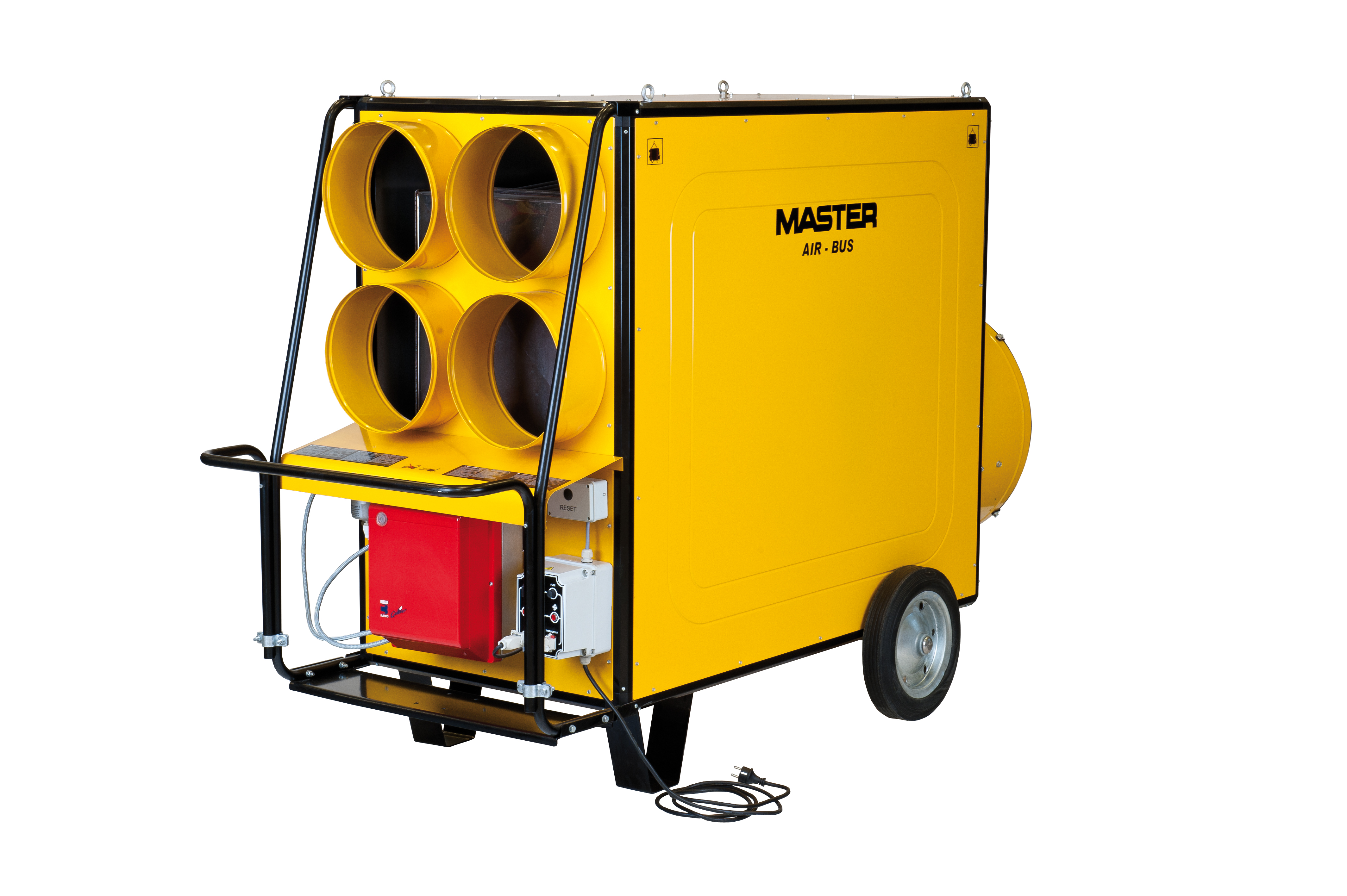 Il Master BV 470 è un generatore d'aria a Gasolio con bruciatore Riello separato. Il Generatore è canalizzabile per creare cicli chiusi di riscaldamento nella vostra struttura, migliorando notevolmente il rendimento del generatore ed i consumi di gasolio.