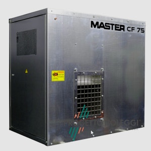 Master CF 75 SPARK - Generatore d'aria calda stazionario a gas  Master CF 75 SPARK è un generatore d'aria calda a Gpl di facile installazione che può essere posizionato a pavimento o appeso, ideale per grandi superfici.