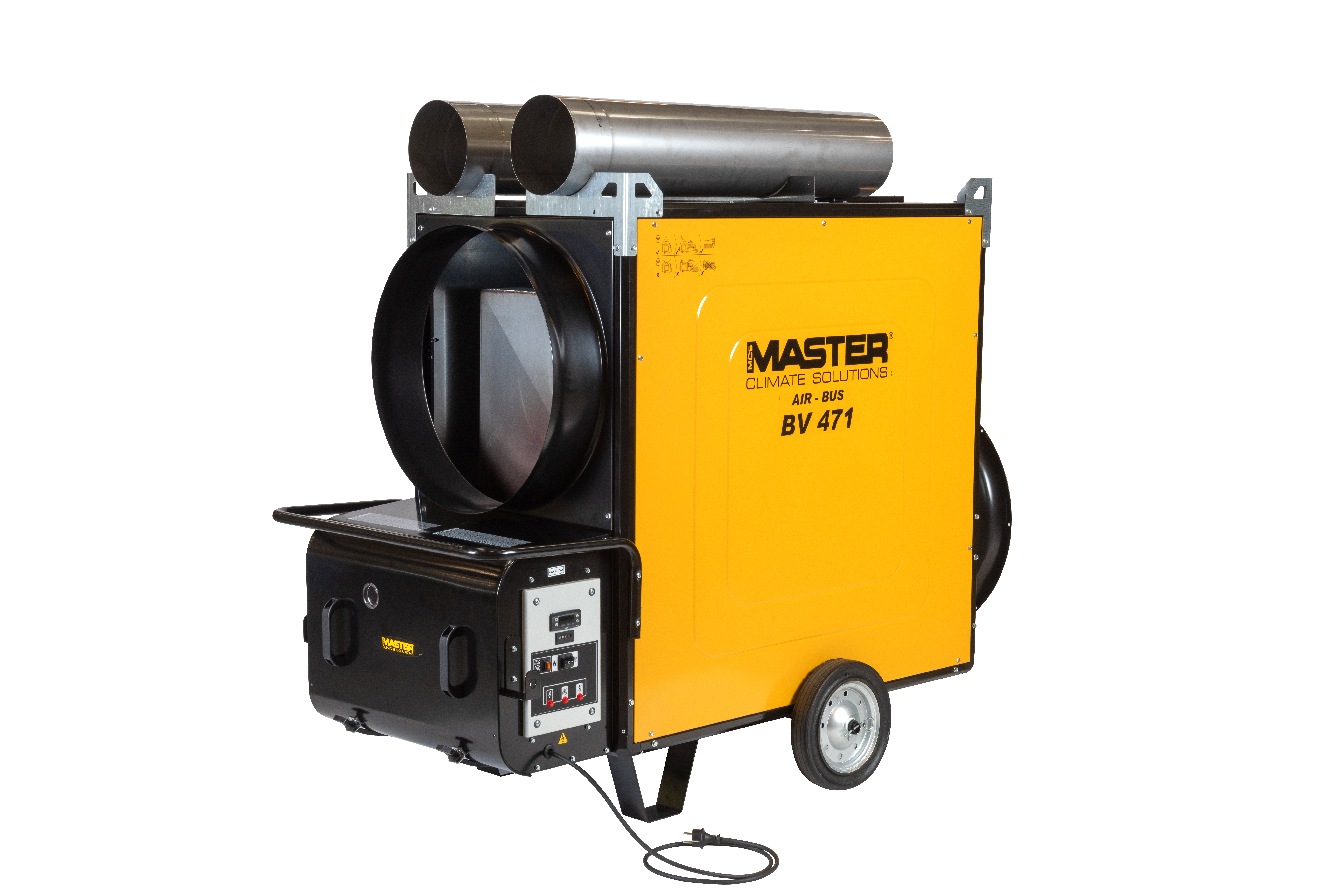 Master BV 471 FS è un generatore d'aria calda con bruciatore di ottima qualità e bassi consumi di gasolio