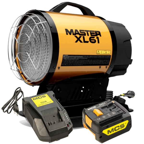 Il Master DC 61 riscalda per irraggiamento senza nessun spostamento d'aria con alta silenziosità, con funzionamento a batteria. 