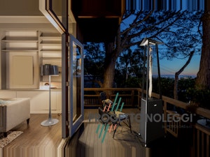 LuxuryCalor Falò Evo - Riscaldatore a Gas Nero Opaco LuxuryCalor Falò Evo crea una calda ed invitante atmosfera con un tocco di design e bellezza. Potenza 10 kW alimentato con bombole di GPL propano.