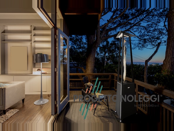 LuxuryCalor Falò Evo - Riscaldatore a Gas Nero Opaco LuxuryCalor Falò Evo crea una calda ed invitante atmosfera con un tocco di design e bellezza. Potenza 10 kW alimentato con bombole di GPL propano.