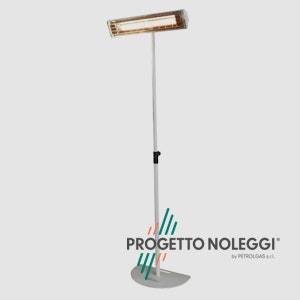 Piantana a base piatta regolabile bianca per riscaldatori a infrarossi Grado Progetto Noleggi aiuta nell'installazione di riscaldatori a infrarossi con le sue piantane a base piatta regolabili